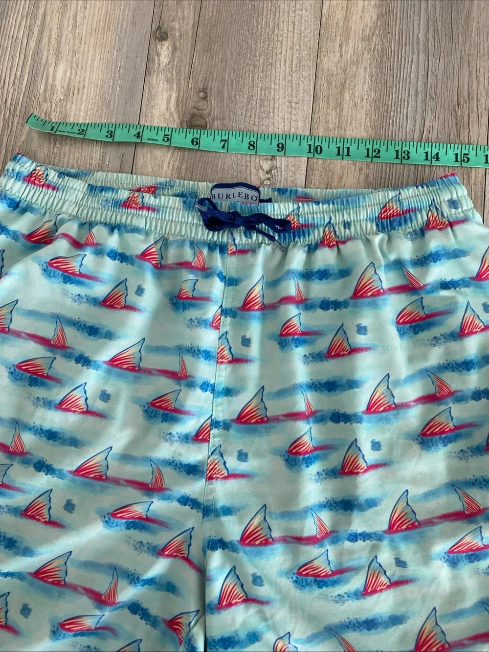 Burlebo Mens Lined Swim Shorts Trunks Colorful Vibrant Fins XL